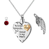 Heart Cremation Necklace Angel Wing Jewelry Memorial Pendant