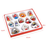 12 PCS Christmas Wooden Ornament Mini Hanging Pendants Tree Decorations