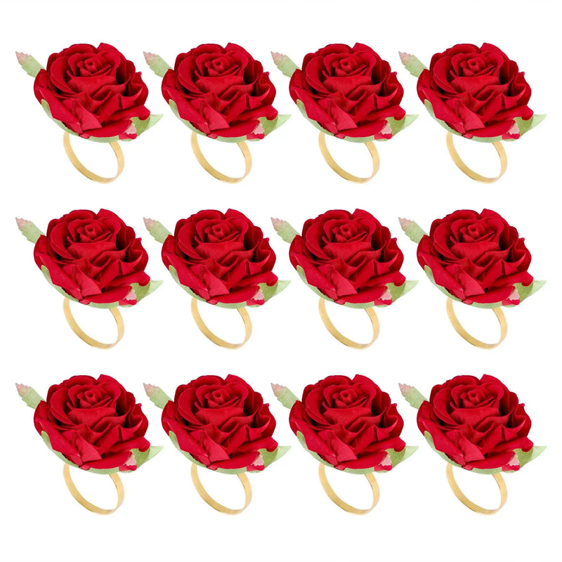 12 PCS Red Napkin Ring Wedding Party Table Decor