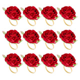 12 PCS Red Napkin Ring Wedding Party Table Decor