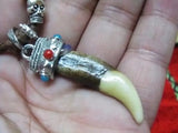 12 PCS Retro Brown Tooth Pendant Male Antique Jewelry