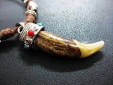 12 PCS Retro Brown Tooth Pendant Male Antique Jewelry