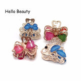 Vintage Metal Crystal Flower Hair Claws Rhinestone Hair Jaw Clip