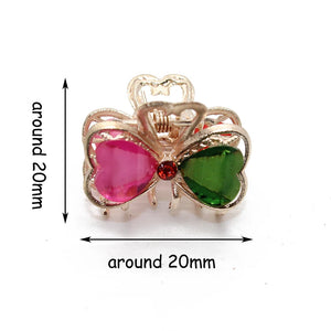 Vintage Metal Crystal Flower Hair Claws Rhinestone Hair Jaw Clip