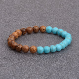 12 PCS Men Bracelet Wooden Beads Cross Balance Bracelets Owl Crown Prayer Reiki