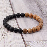 12 PCS Men Bracelet Wooden Beads Cross Balance Bracelets Owl Crown Prayer Reiki