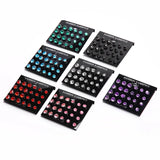 12 Pairs Zircon Stud Earrings Set Crystal Ear Studs Men Women Punk Party Jewelry