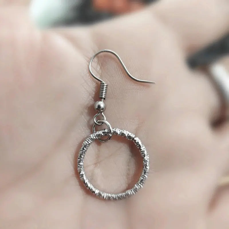 12 Pairs Silver Hoop Earrings Big Circle Round Drop Clip Earrings