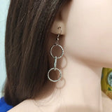 12 Pairs Silver Hoop Earrings Big Circle Round Drop Clip Earrings