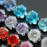 12 Pair Colorful CZ Wedding Stud Earrings Set for Women