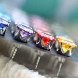 12 Pair Colorful CZ Wedding Stud Earrings Set for Women
