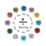 12 Pair Colorful CZ Wedding Stud Earrings Set for Women