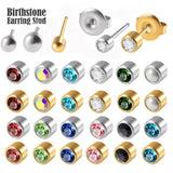 12 Pairs Surgical Steel Crystal Ear Piercing Studs Mixed Colors & Pearl 2