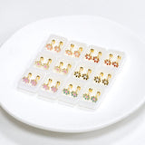 12 Pairs Stainless Steel Colorful Earrings Women