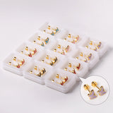 12 Pairs Stainless Steel Colorful Earrings Women