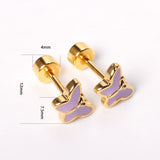 12 Pairs Stainless Steel Colorful Earrings Women