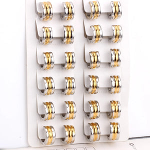 12 Pairs Stainless Steel Hoop Earrings Punk Ear Studs