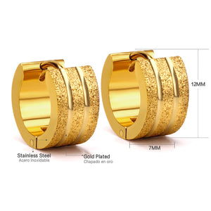 12 Pairs Gold/Silver Stainless Steel Hoop Earrings Punk Ear Stud