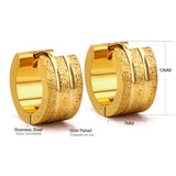 12 Pairs Gold/Silver Stainless Steel Hoop Earrings Punk Ear Stud