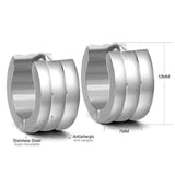 12 Pairs Stainless Steel Hoop Earrings Punk Ear Studs
