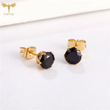 12 Pairs Zircon Stud Earrings Set Stainless Steel Piercing Jewelry