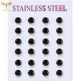 12 Pairs Zircon Stud Earrings Set Stainless Steel Piercing Jewelry