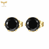 12 Pairs Zircon Stud Earrings Set Stainless Steel Piercing Jewelry