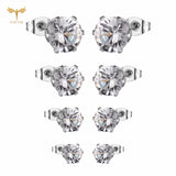 12 Pairs CZ Zircon Earrings Set Stainless Steel Ear Piercing Stud