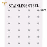 12 Pairs CZ Zircon Earrings Set Stainless Steel Ear Piercing Stud
