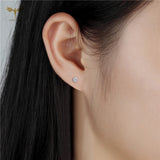 12 Pairs CZ Zircon Earrings Set Stainless Steel Ear Piercing Stud