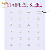 12 Pairs CZ Zircon Earrings Stainless Steel Piercing Jewelry 2mm Small 6mm Big