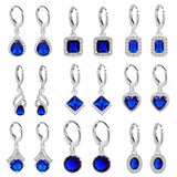 Dark Zircon Small Earrings for Women - 12 Pairs/Lot