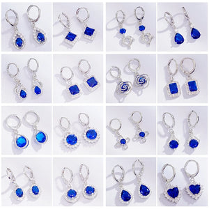 Dark Zircon Small Earrings for Women - 12 Pairs/Lot