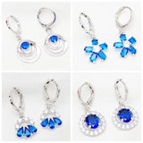 Dark Zircon Small Earrings for Women - 12 Pairs/Lot