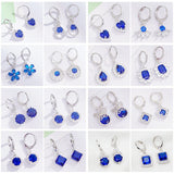 Dark Zircon Small Earrings for Women - 12 Pairs/Lot