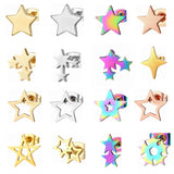 12 Pairs Stainless Steel Earrings Set Women Teen Piercing Star Ear Stud Jewelry