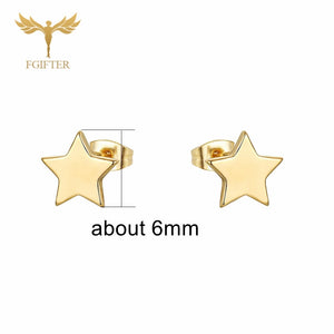12 Pairs Stainless Steel Earrings Set Women Teen Piercing Star Ear Stud Jewelry