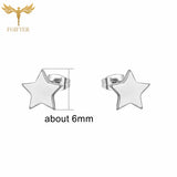 12 Pairs Stainless Steel Earrings Set Women Teen Piercing Star Ear Stud Jewelry