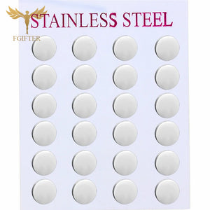 12 Pairs Minimalist Stud Earrings Set Stainless Steel Jewelry