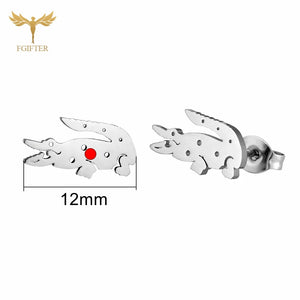 12 Pairs Crocodile Earrings Set Stainless Steel Ear Piercing Jewelry