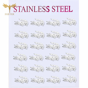 12 Pairs Crocodile Earrings Set Stainless Steel Ear Piercing Jewelry