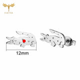 12 Pairs Crocodile Earrings Set Stainless Steel Ear Piercing Jewelry