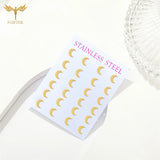 12 Pairs Matte Golden Moon Earrings Set Stainless Steel Women Small Studs