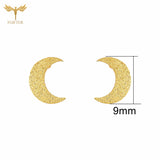 12 Pairs Matte Golden Moon Earrings Set Stainless Steel Women Small Studs