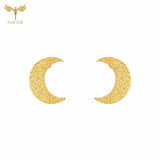 12 Pairs Matte Golden Moon Earrings Set Stainless Steel Women Small Studs