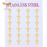 12 Pairs Stainless Steel Cross Jesus Ear Studs Set Piercing Jewelry
