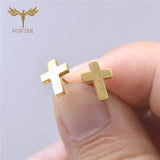12 Pairs Stainless Steel Cross Jesus Ear Studs Set Piercing Jewelry