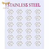 12 Pairs Stainless Steel Stud Earrings Set Animal Dog Cat Paw Jewelry Silver