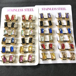 12 Pairs Small Stainless Steel Circle Hoop Earrings for Women