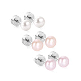12 Pairs Freshwater Pearl Stud Earrings for Women